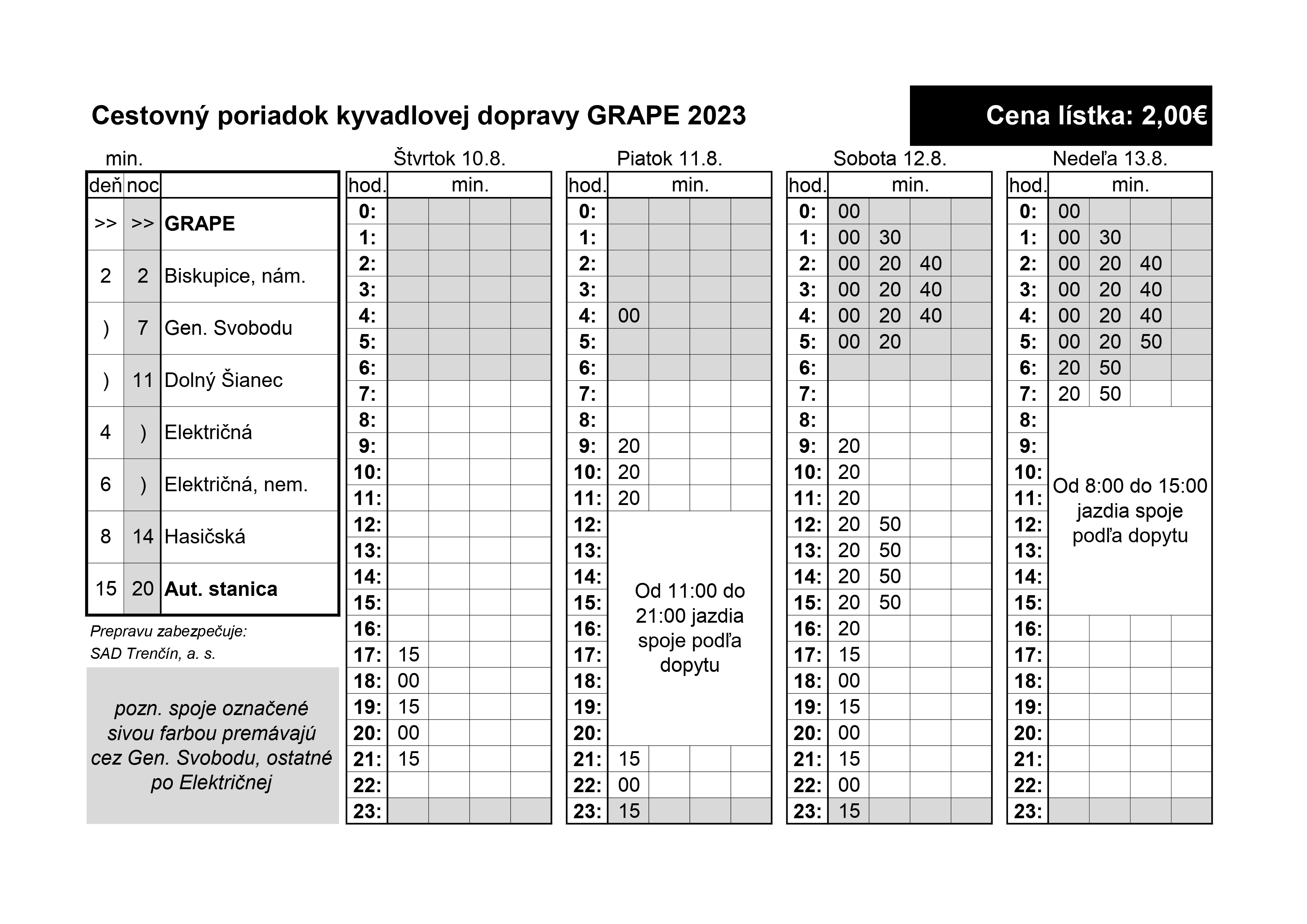 GRAPE FESTIVAL 2023 – Cestovný Poriadok - Slovenská Autobusová Doprava ...